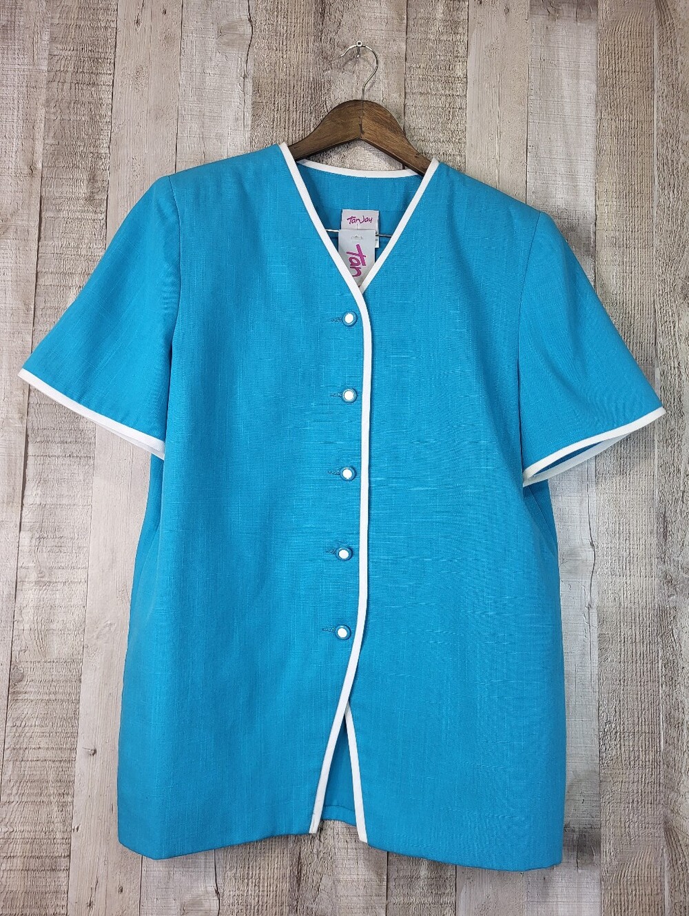 Tan Jay Bright Blue Suit Set. Size 14. Vintage 90s
